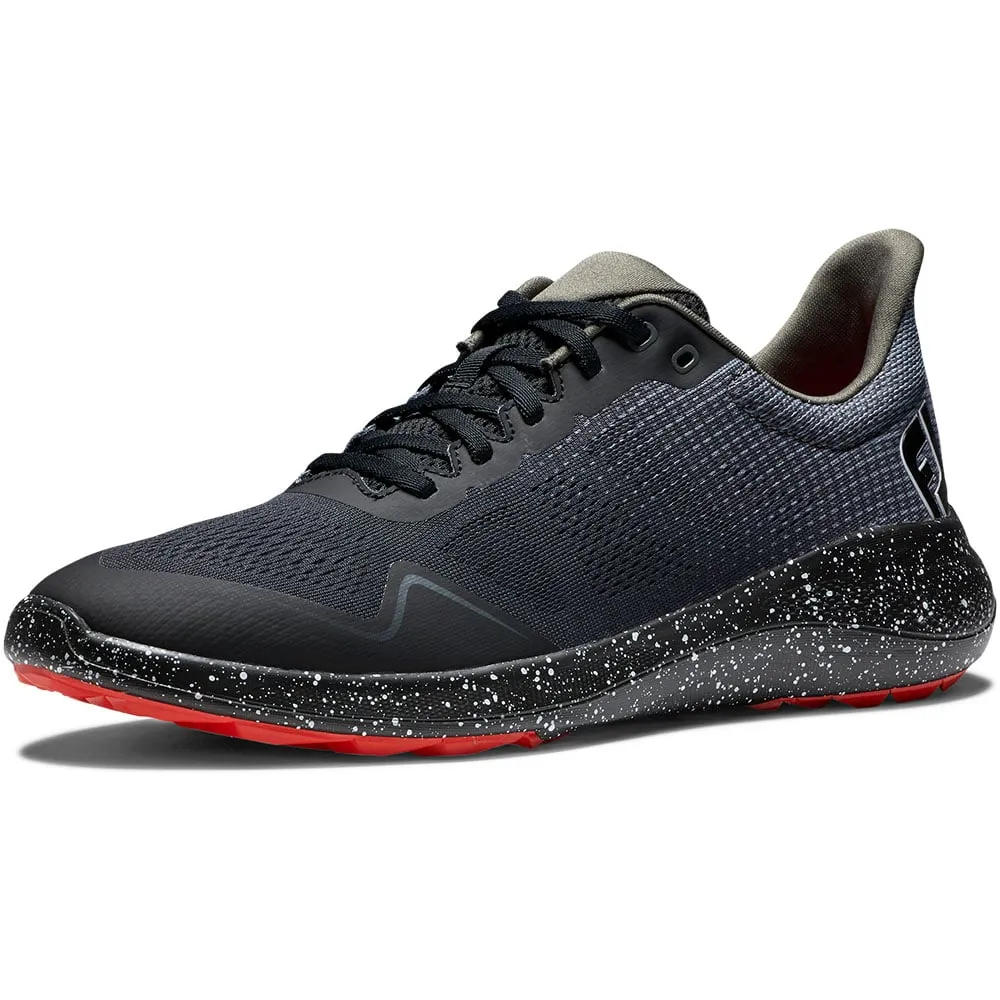 FootJoy Ltd Edition Galaxy Flex Spikeless Shoes - Black/Charcoal/Red