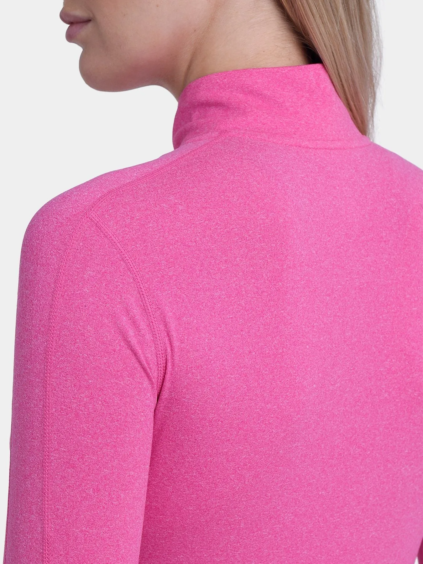 Fusion Half Zip Running Top For Women With Thumbholes & Back Zip Pocket