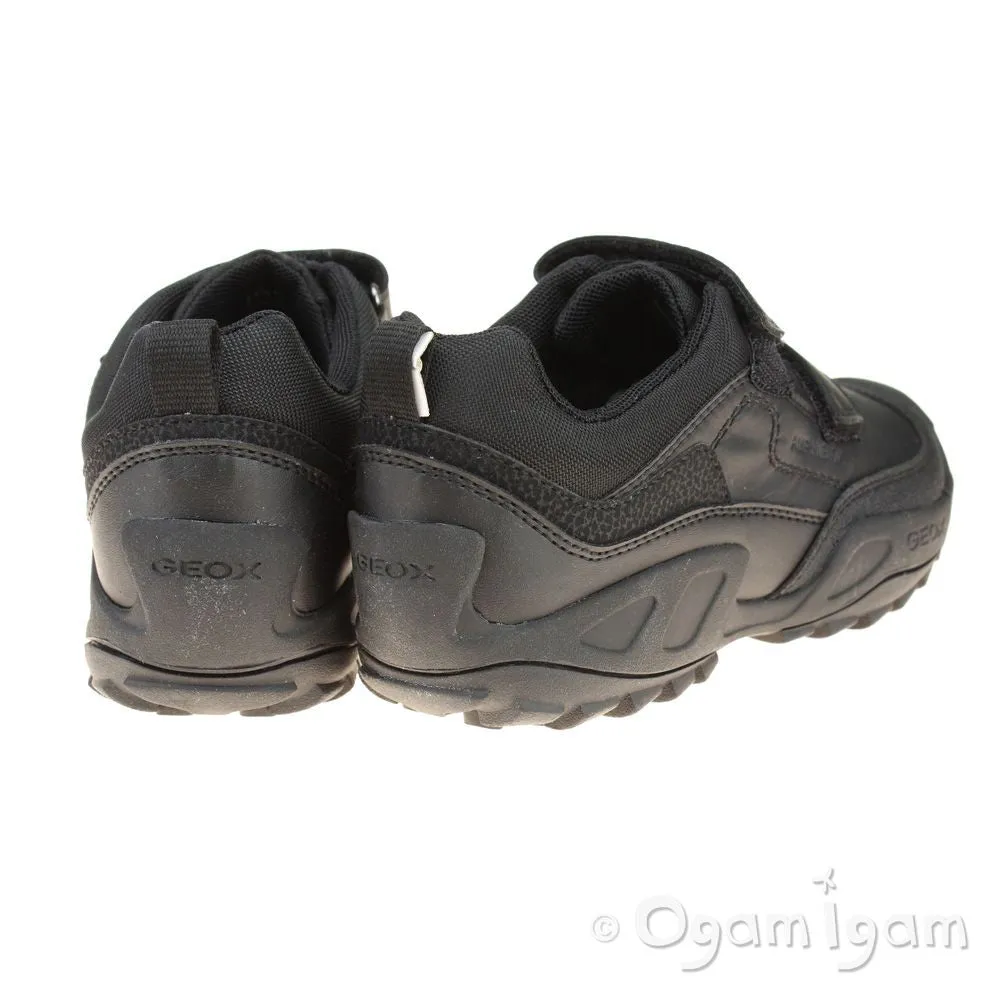 Geox Savage Boys Black Waterproof School Shoe