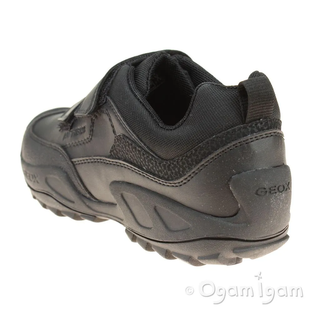 Geox Savage Boys Black Waterproof School Shoe