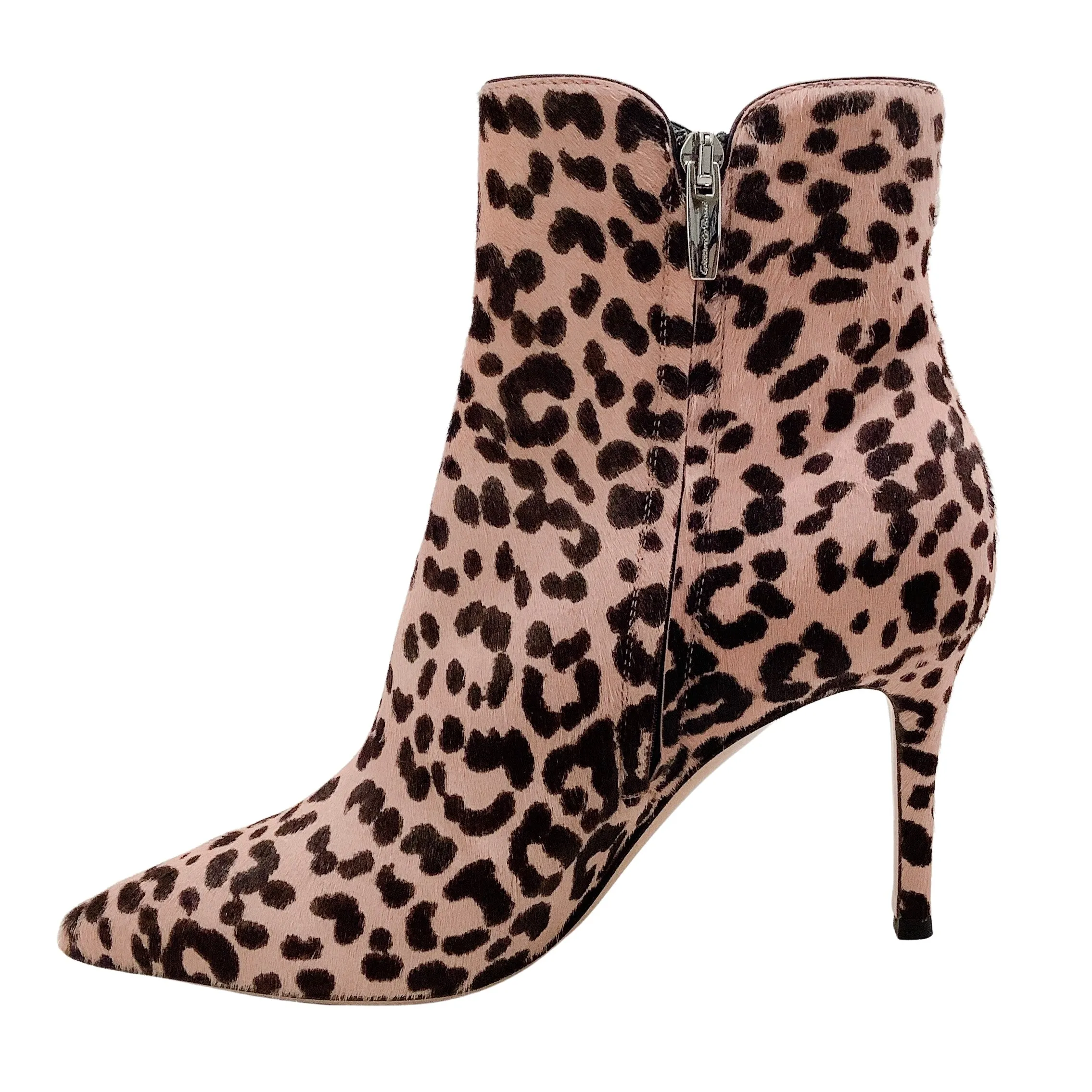 Gianvito Rossi Light Pink Leopard Pony Ankle Boots