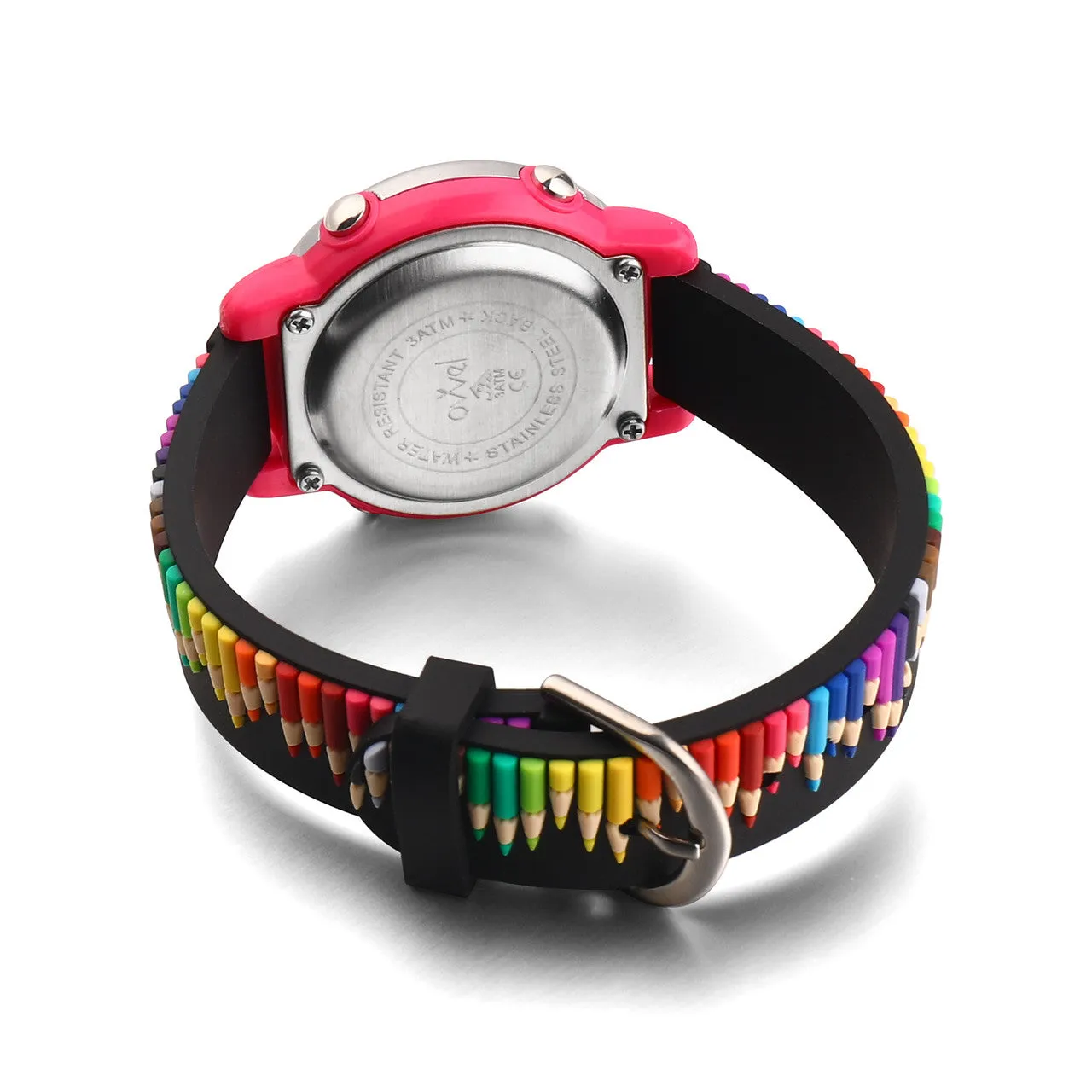 Girls Digital Sports Watch with many features - Colored Pencils