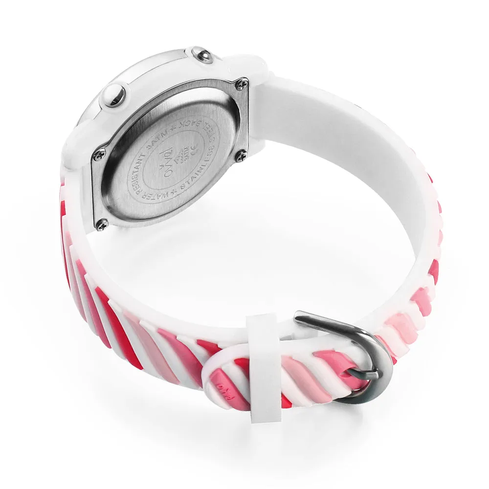 Girls Digital Sports Watch with many features - Pink Swirls