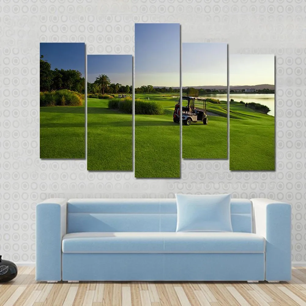 Golf Course & Buggies Canvas Wall Art