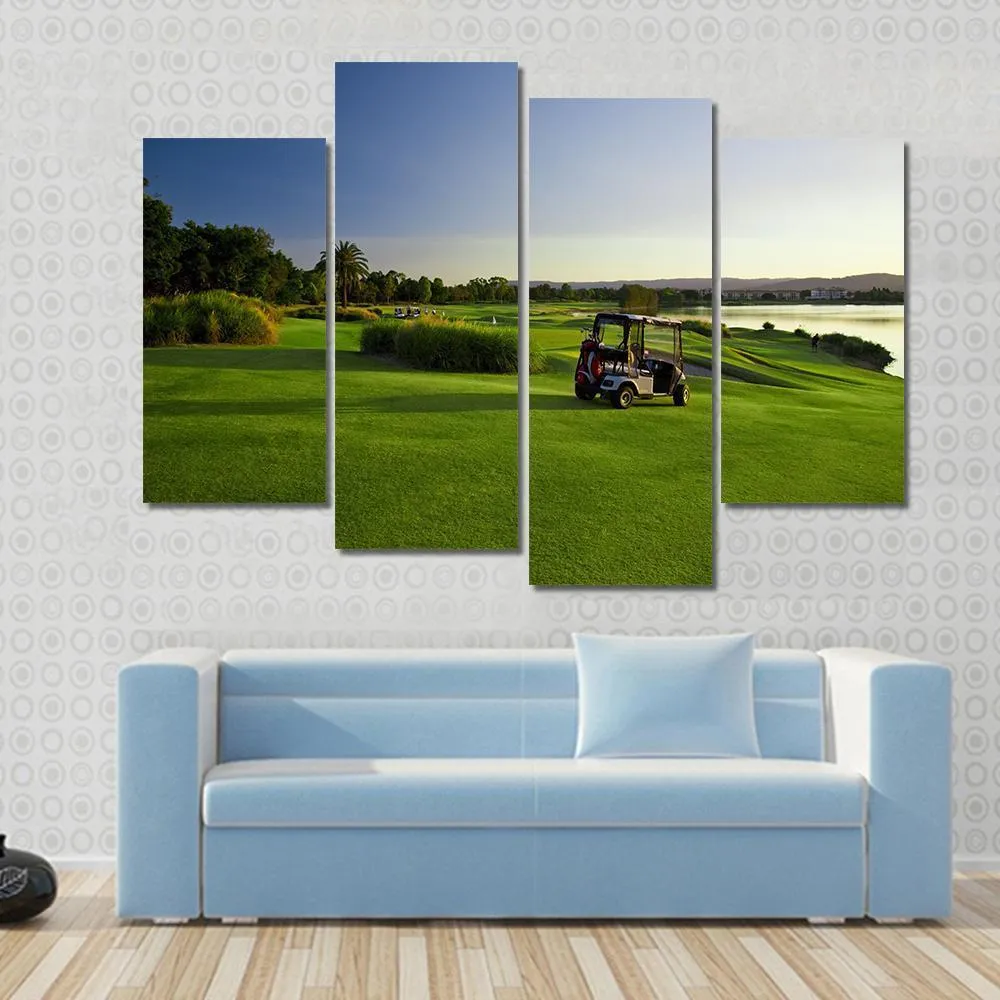 Golf Course & Buggies Canvas Wall Art