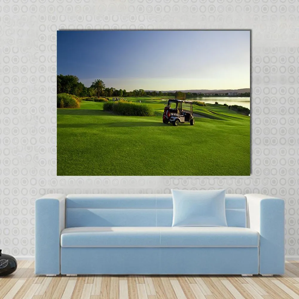 Golf Course & Buggies Canvas Wall Art