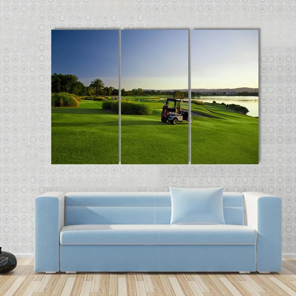 Golf Course & Buggies Canvas Wall Art