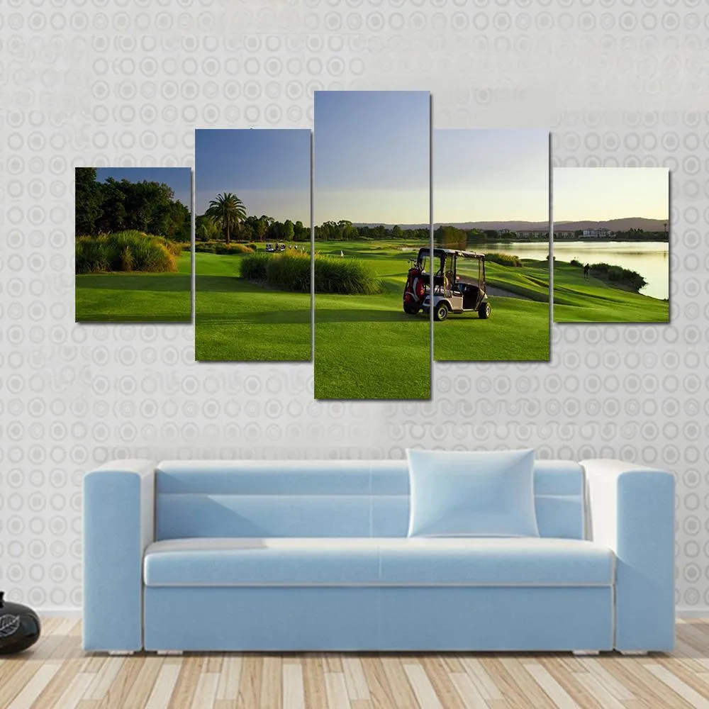 Golf Course & Buggies Canvas Wall Art