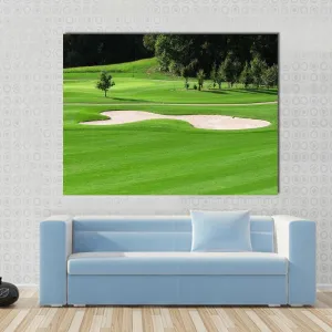 Golf Course & Trees Canvas Wall Art