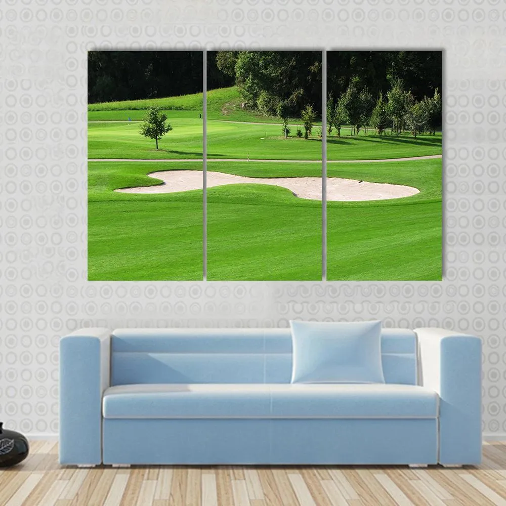 Golf Course & Trees Canvas Wall Art