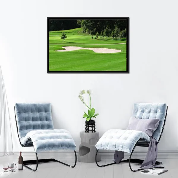 Golf Course & Trees Canvas Wall Art