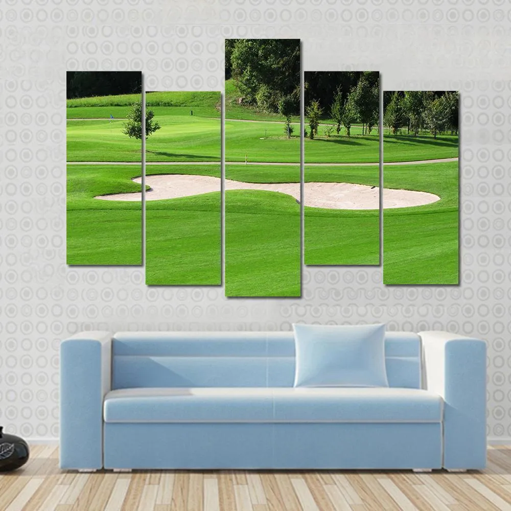 Golf Course & Trees Canvas Wall Art