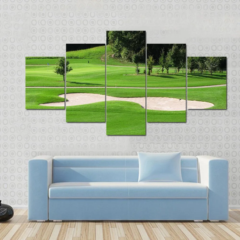 Golf Course & Trees Canvas Wall Art