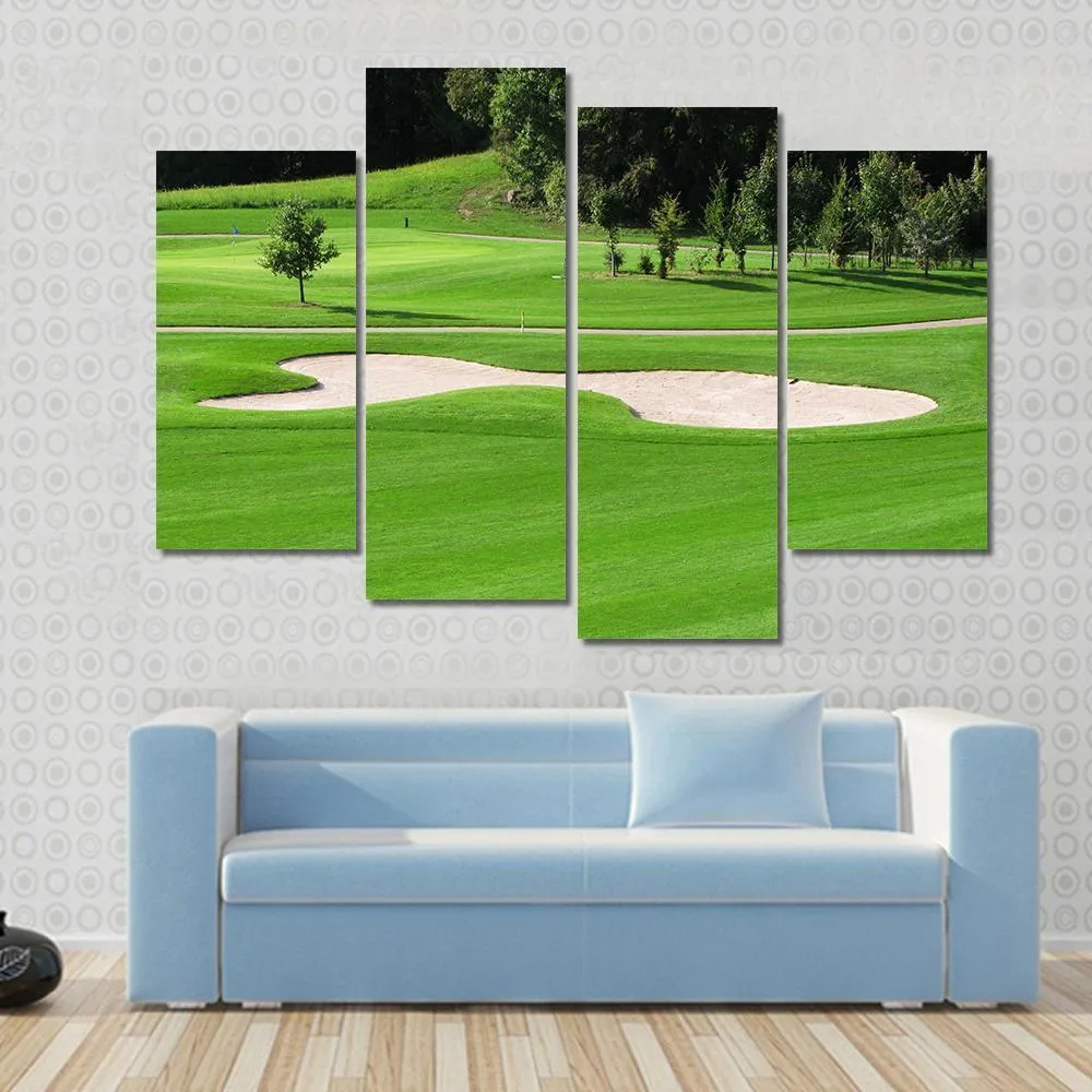 Golf Course & Trees Canvas Wall Art