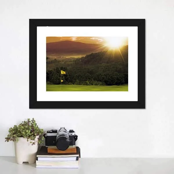 Golf Course Sunset Canvas Wall Art