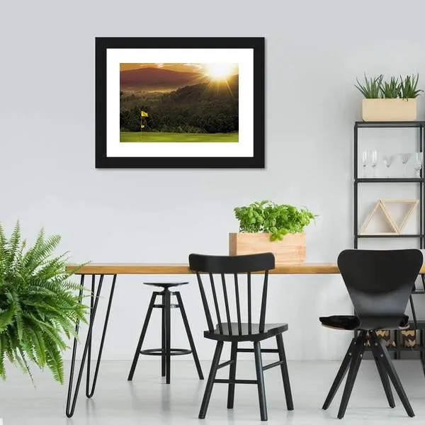 Golf Course Sunset Canvas Wall Art