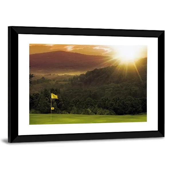 Golf Course Sunset Canvas Wall Art