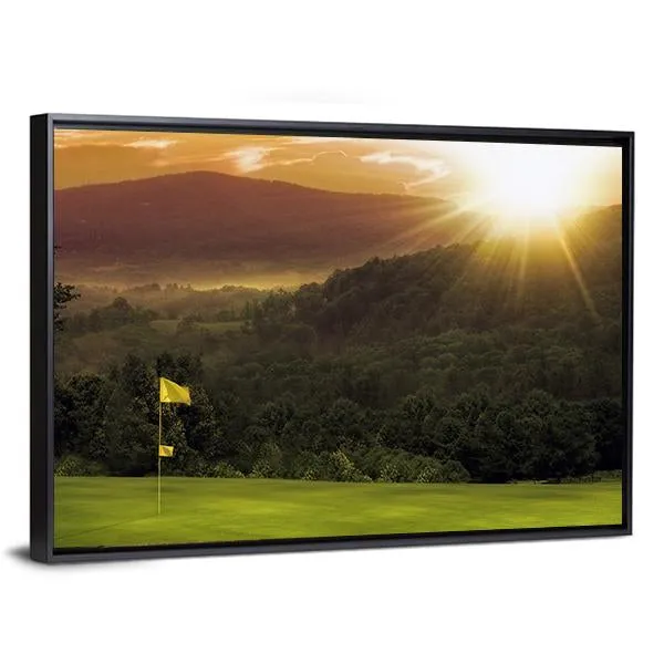 Golf Course Sunset Canvas Wall Art