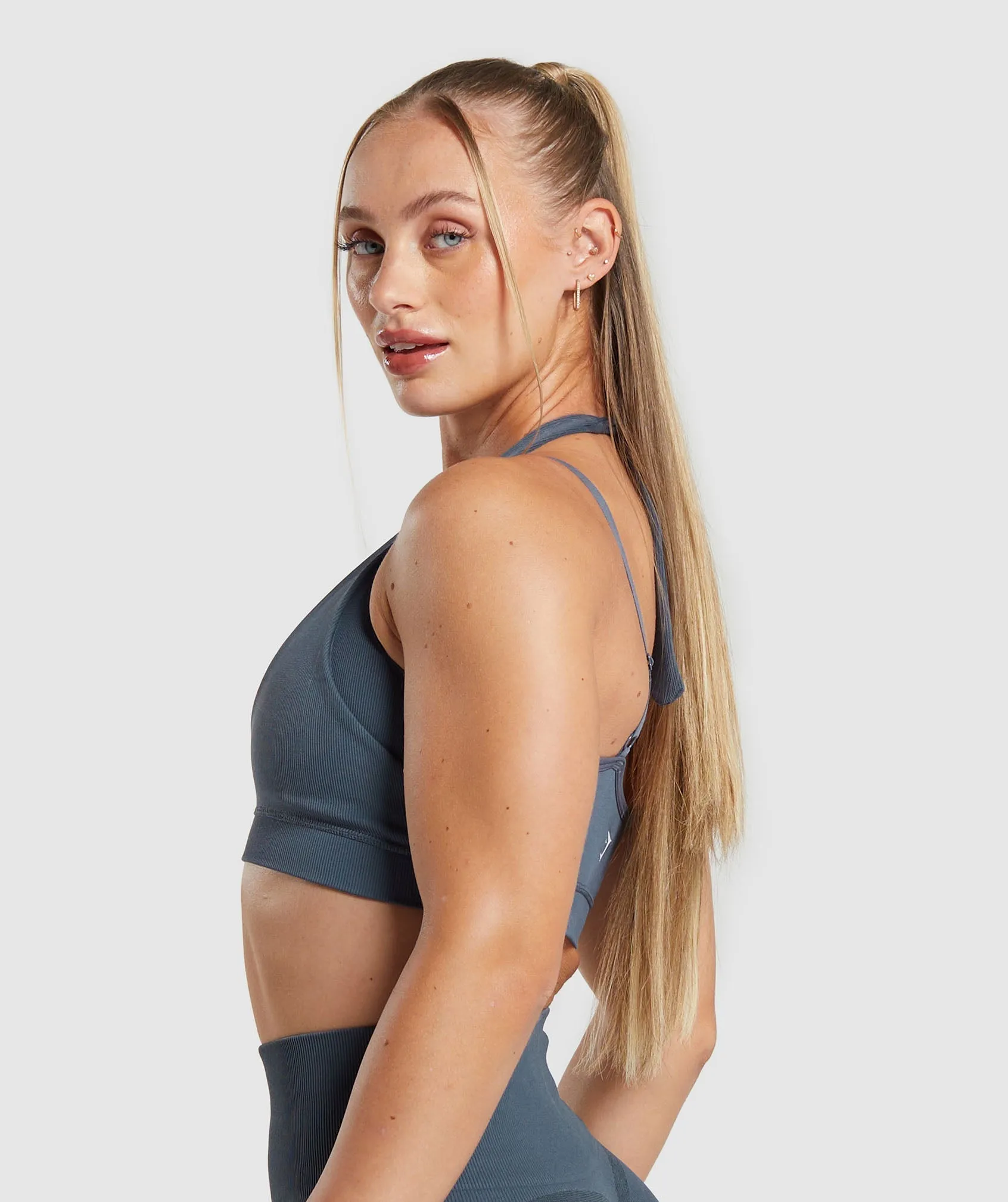 Gymshark Gains Seamless Bralette - Titanium Blue