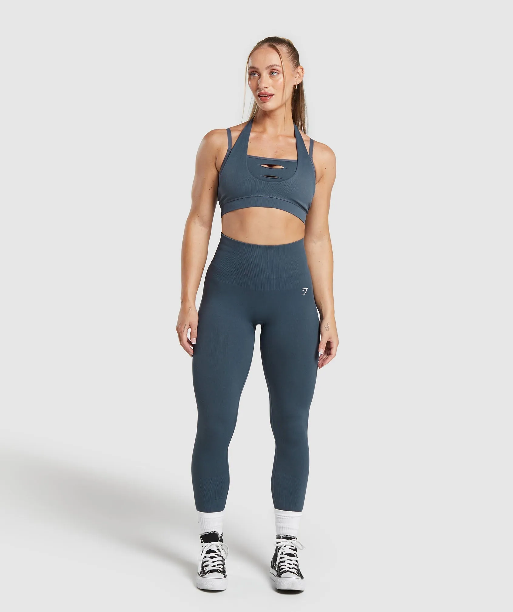 Gymshark Gains Seamless Bralette - Titanium Blue