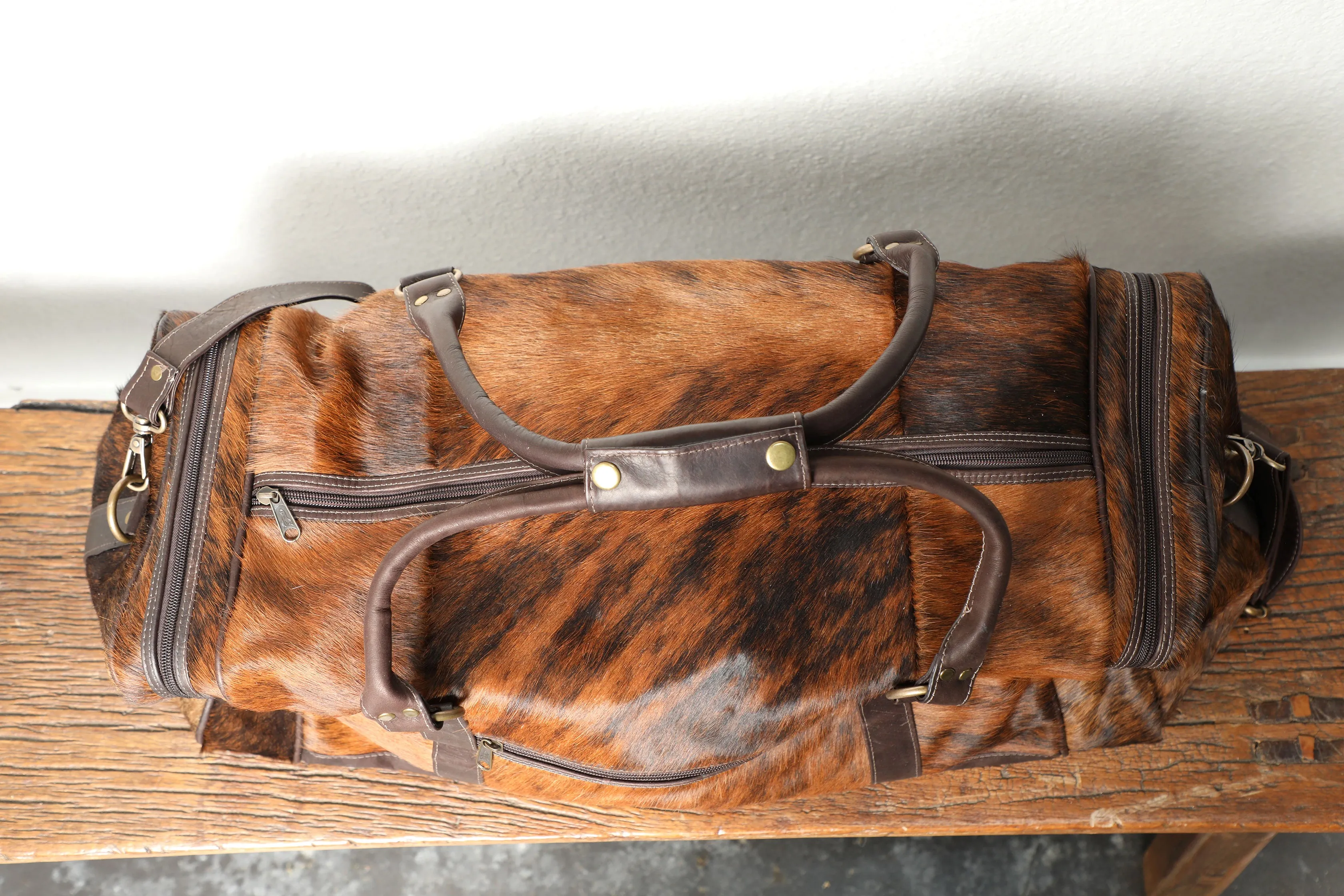 Hair on Cowhide Weekender Large Duffel Bag