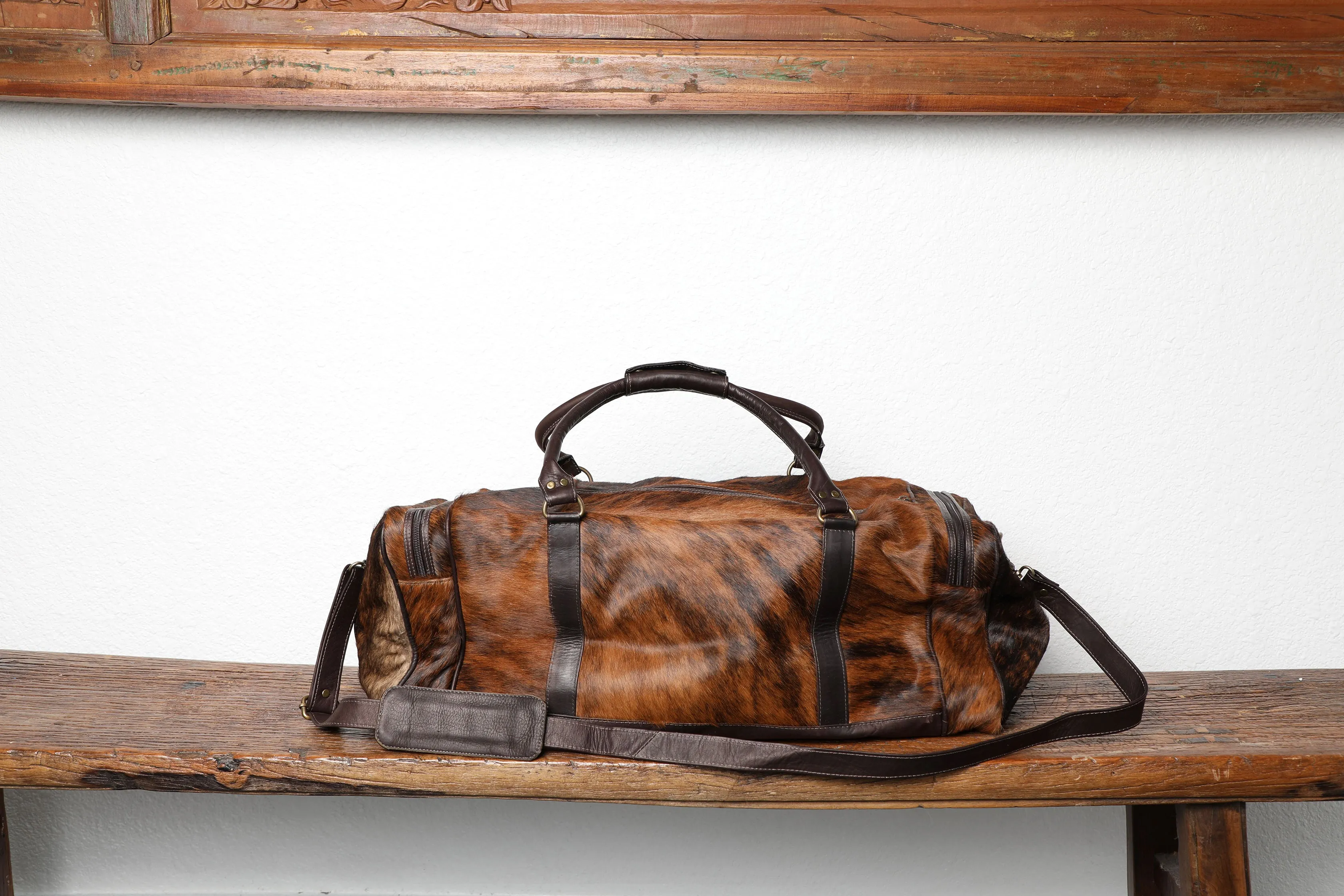 Hair on Cowhide Weekender Large Duffel Bag