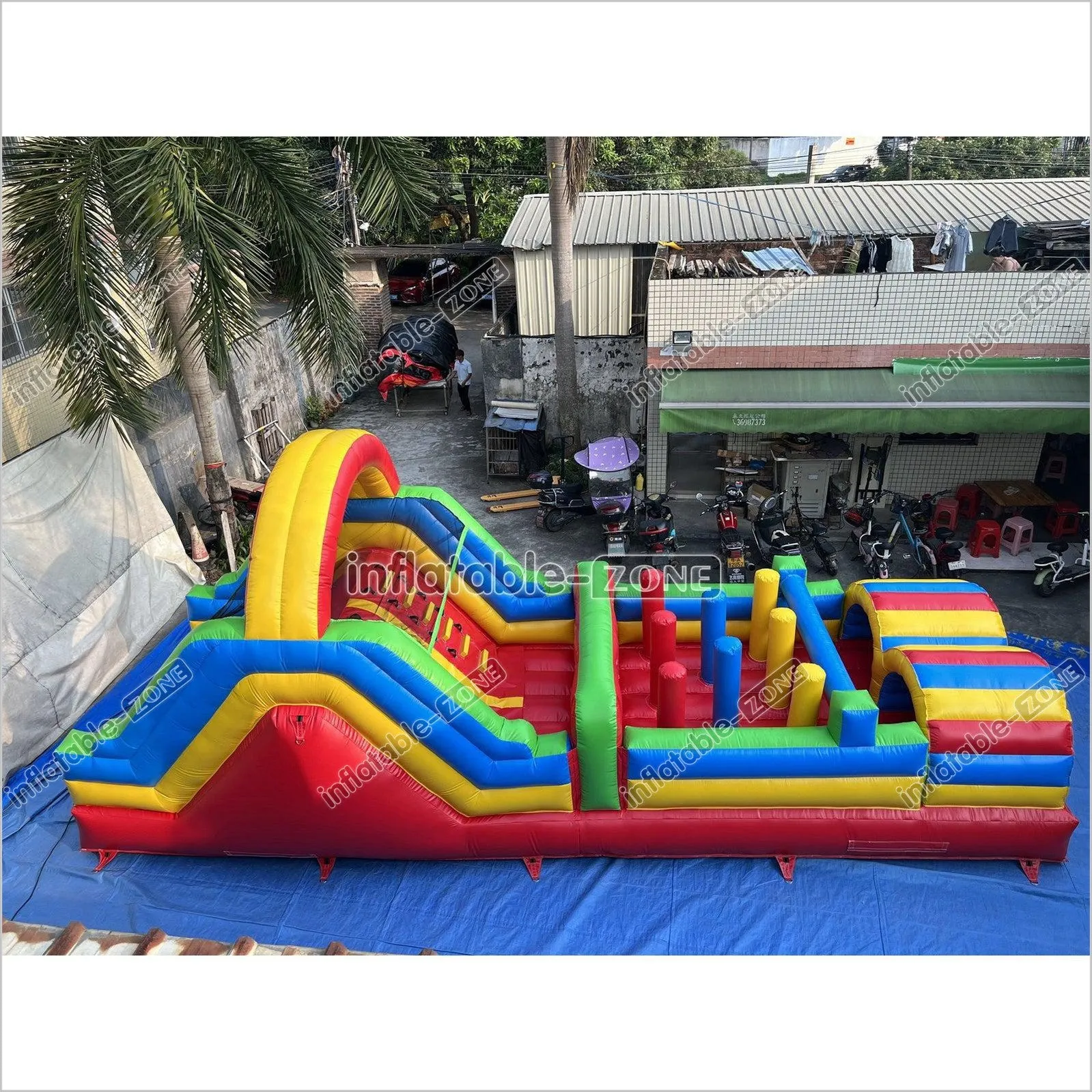 Inflatable Obstacle Course Sports Games Race With Obstacles Course Bounce House