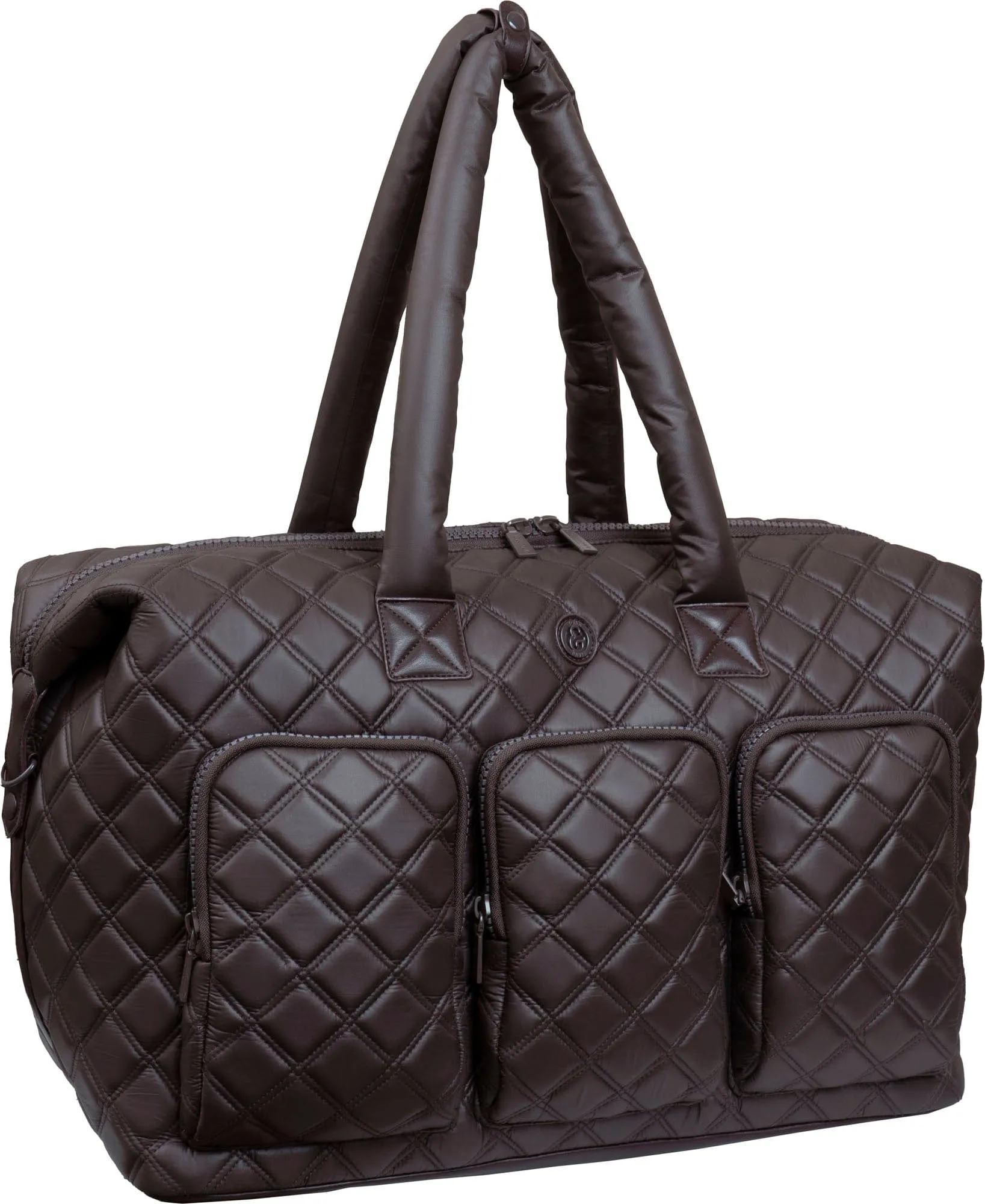 Joan & David 22 Inch Diamond Quilted Parachute Nylon 3 Pocket Duffel Bag