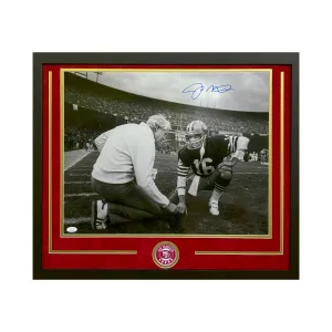 Joe Montana B&W Hand Signed & Framed San Francisco 49ers 16x20 Football Photo