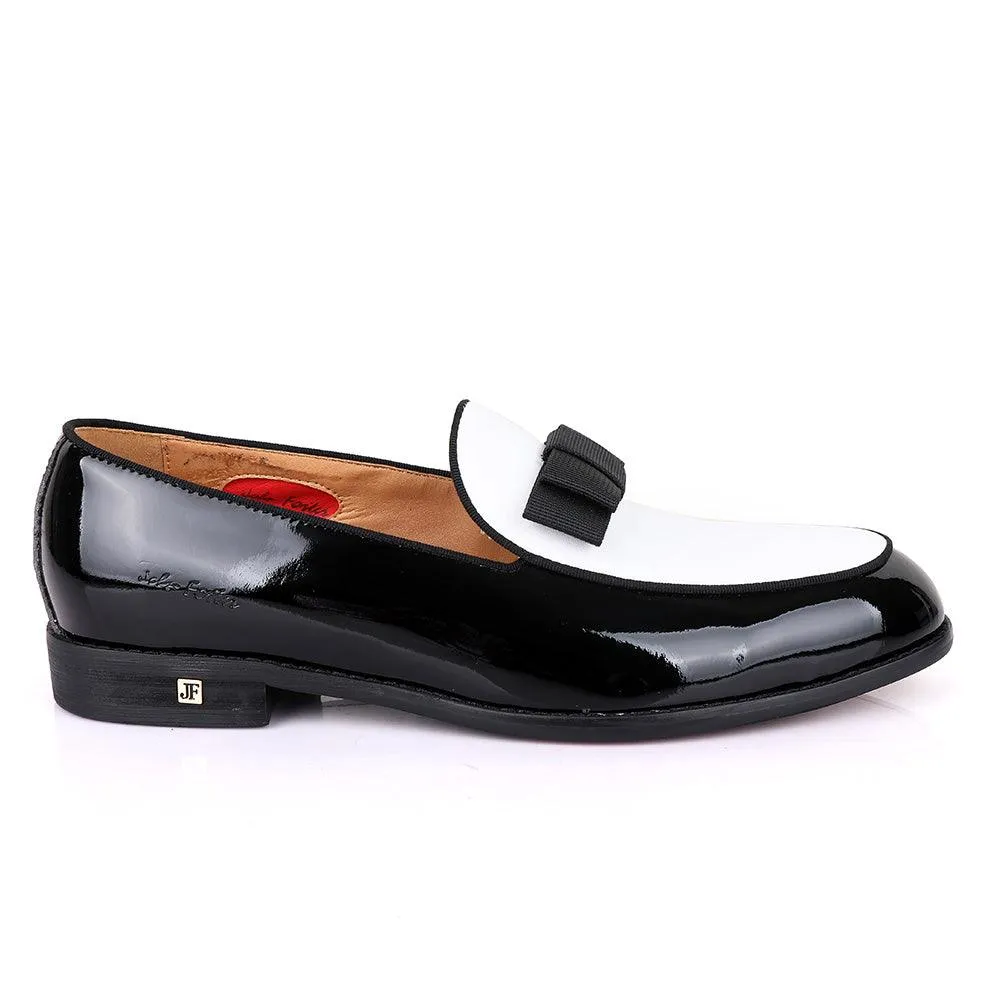 John Foster Glossy With White Upper Leather Bow Design