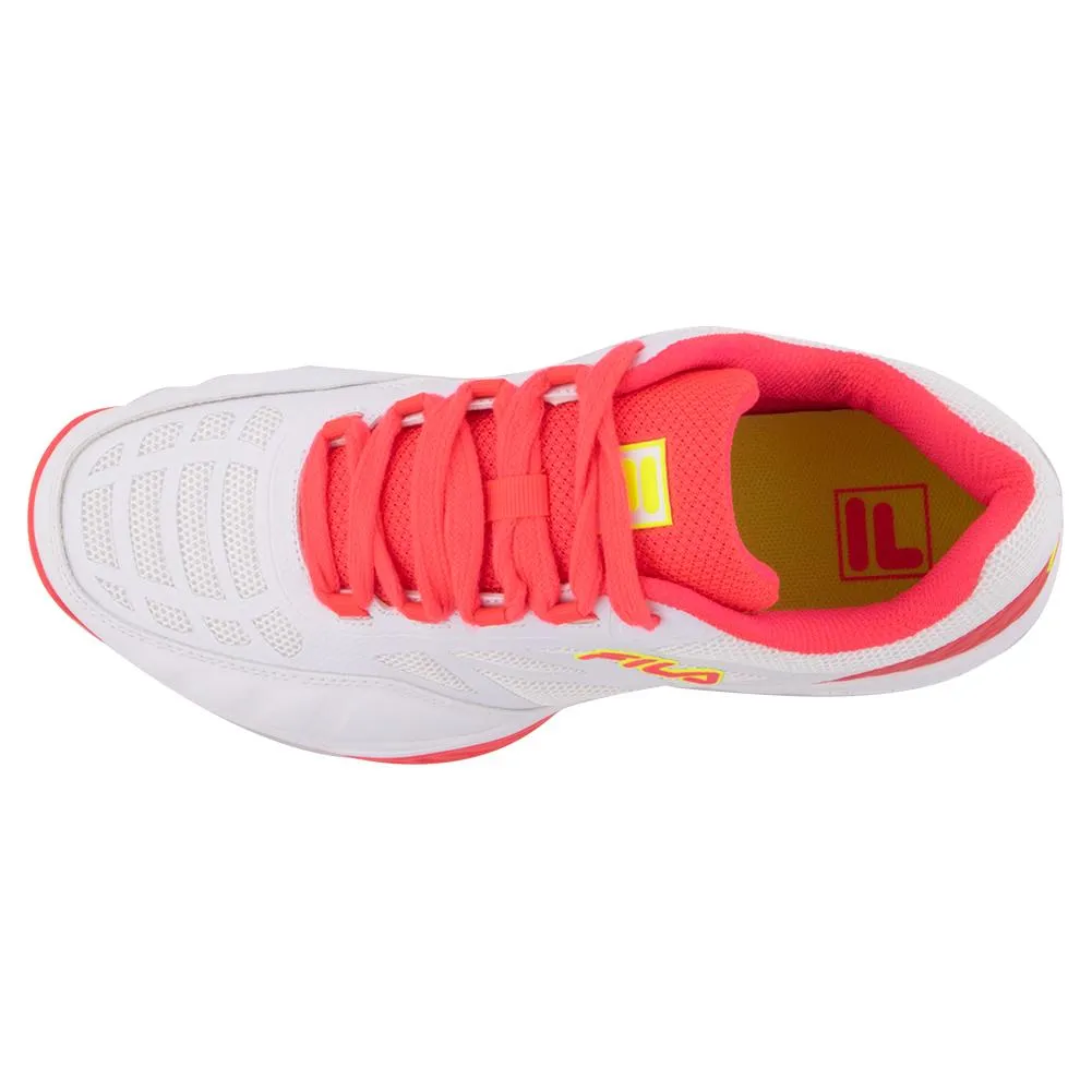 Junior`s Axilus Tennis Shoes White and Deep Pink