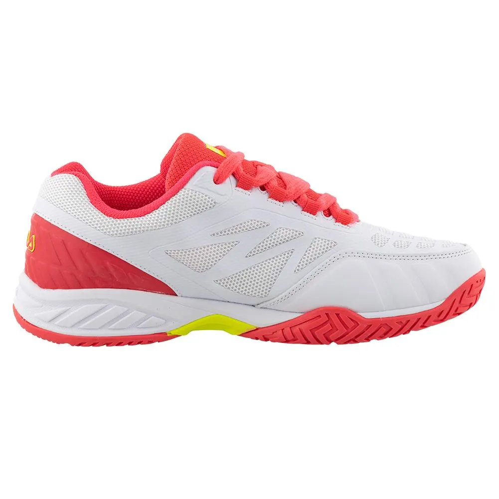 Junior`s Axilus Tennis Shoes White and Deep Pink