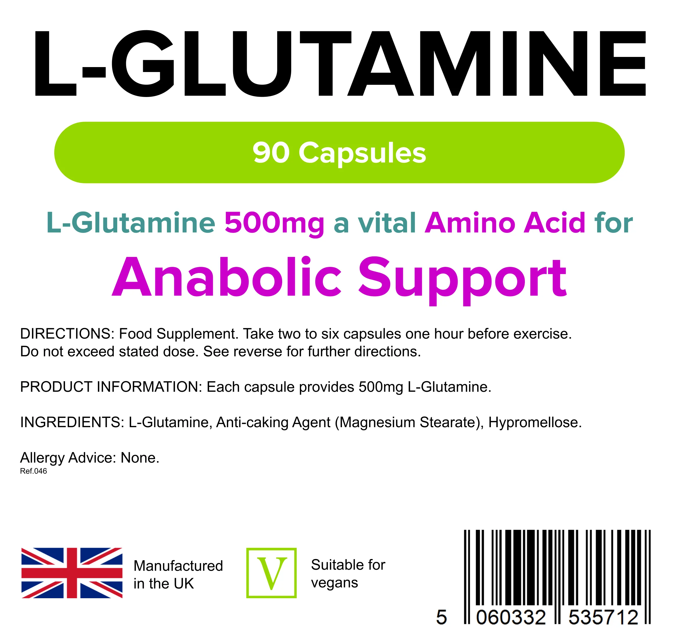 L-Glutamine 500mg Capsules