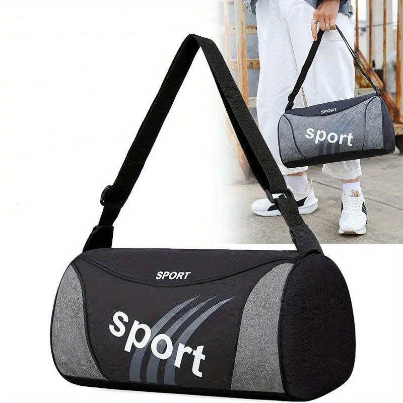 Large Capacity Colorblock Duffle Bag with Easy Zipper Closure