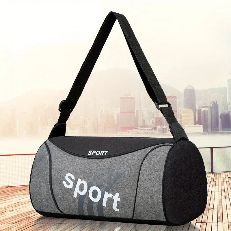 Large Capacity Colorblock Duffle Bag with Easy Zipper Closure