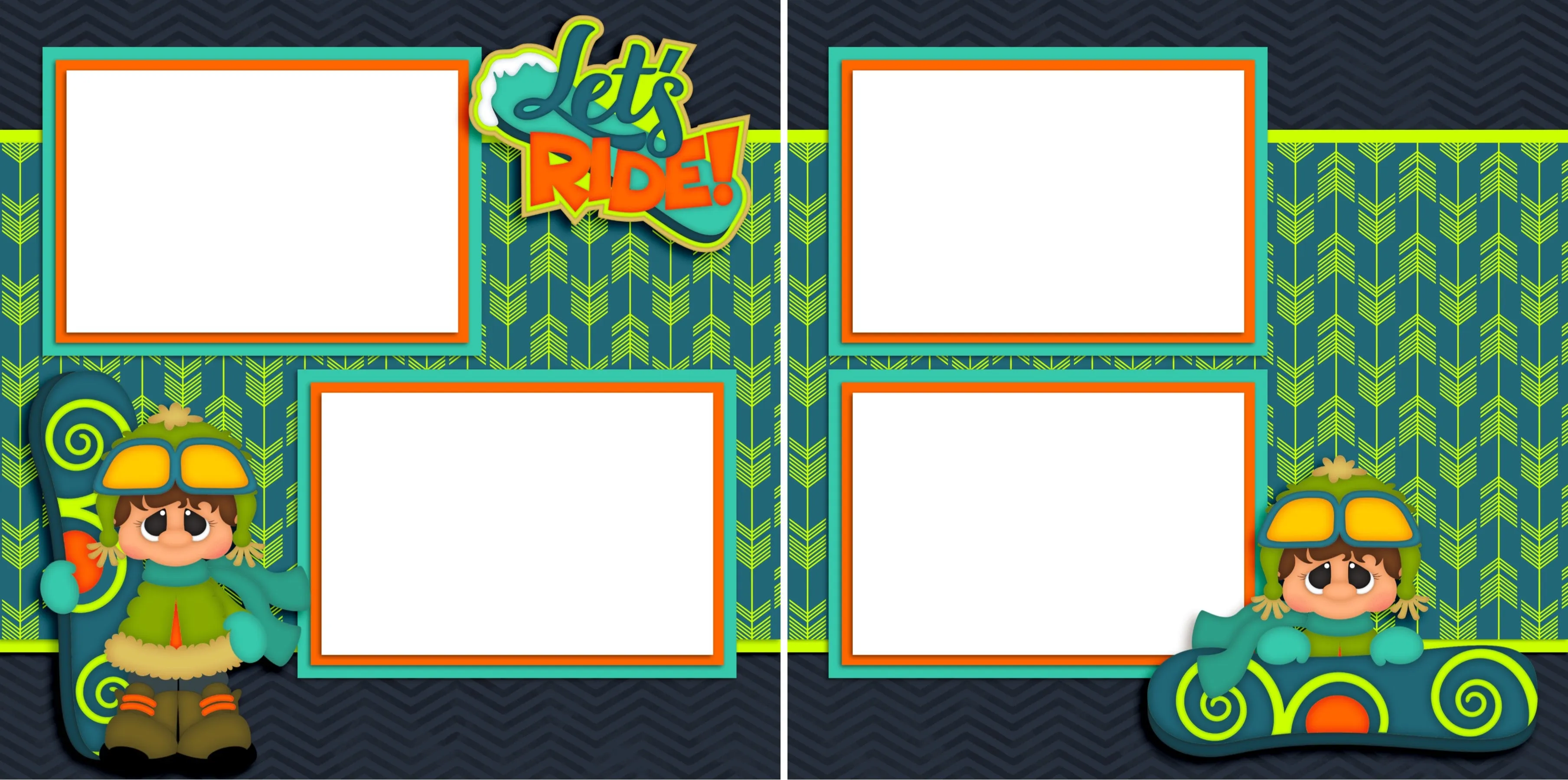 Let's Ride - Digital Scrapbook Pages - INSTANT DOWNLOAD