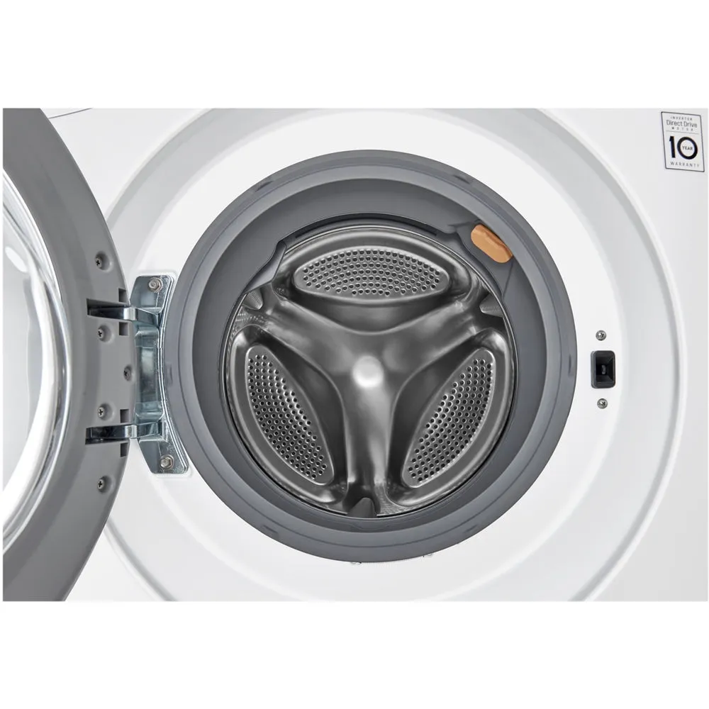 LG - 2.2 Cu. Ft. 14-Cycle Front-Loading Washer - White