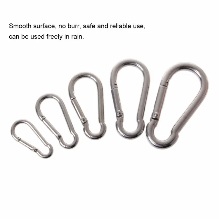 M6 Stainless Steel Carabiner Spring Hook Multi-tool Mountaineering Buckle Lock Camping Hook Rope, Inner Diameter: 5.8mm