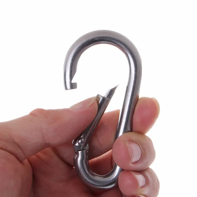 M6 Stainless Steel Carabiner Spring Hook Multi-tool Mountaineering Buckle Lock Camping Hook Rope, Inner Diameter: 5.8mm