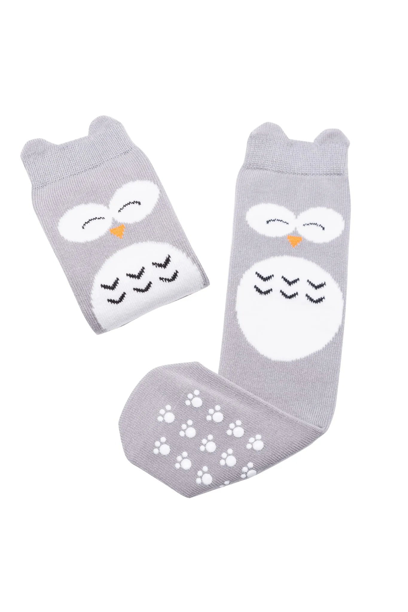 Mama's Feet Children's Knee-High Animal Socks (non-slip) - Hank the Wise Owl