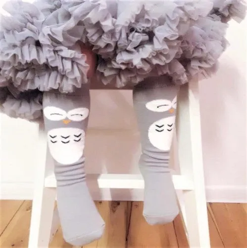 Mama's Feet Children's Knee-High Animal Socks (non-slip) - Hank the Wise Owl