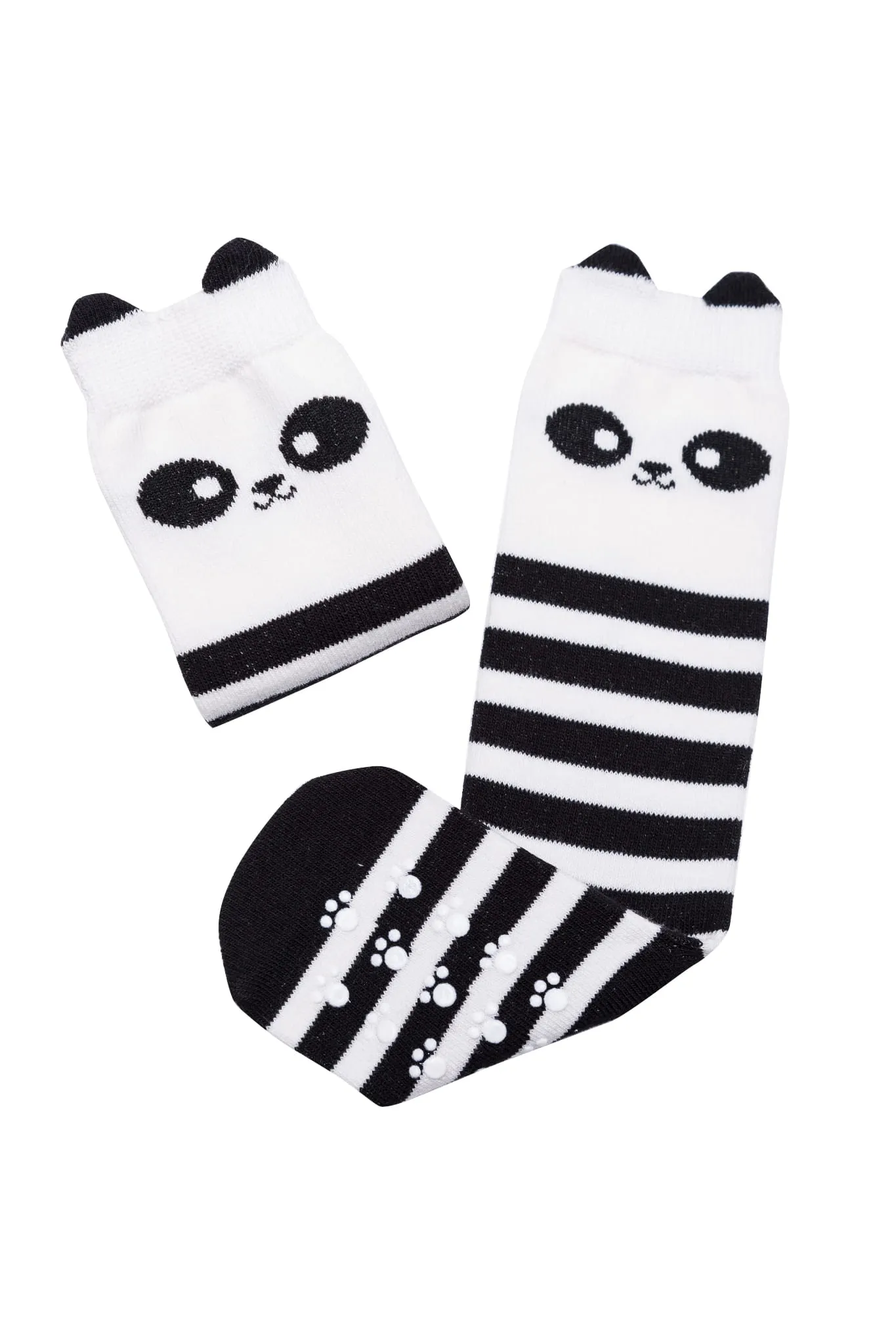 Mama's Feet Children's Knee-High Animal Socks (non-slip) - Vanda the Brave Panda