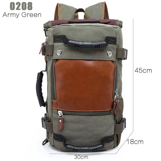 Men Canvas Multifunctional Travel Backpack