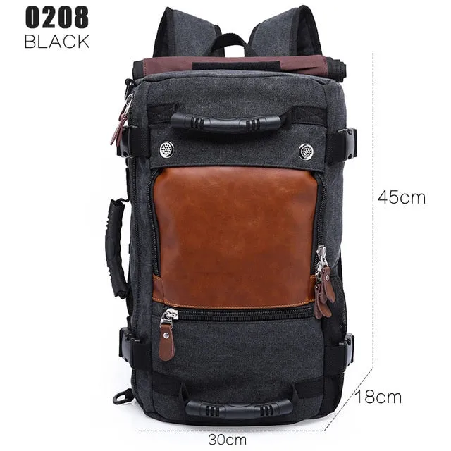 Men Canvas Multifunctional Travel Backpack