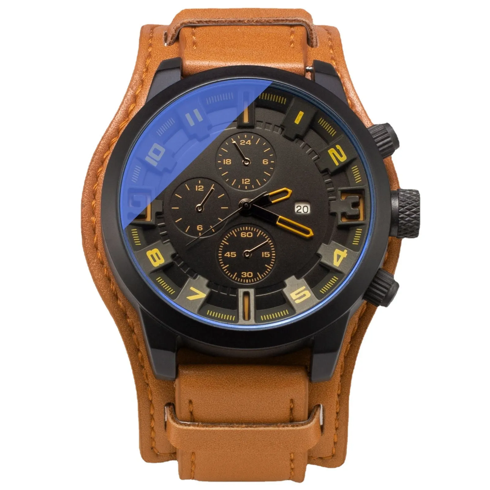 Men's Outdoor Sports Fashion Watch 3atm Waterproof Multifunctional Three-Eye Calendar Window