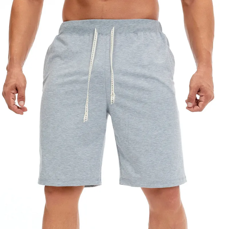 Mens Solid Color Loose Casual Pants with Drawstring Pockets