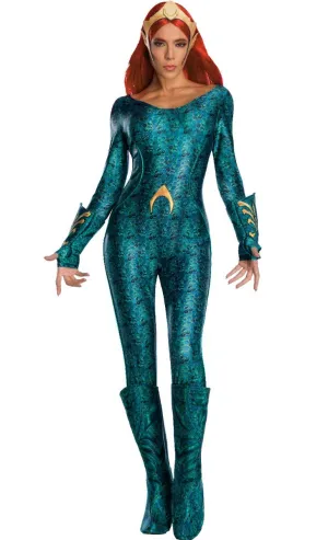 Mera Aquaman Deluxe Womens Superhero Fancy Dress Costume