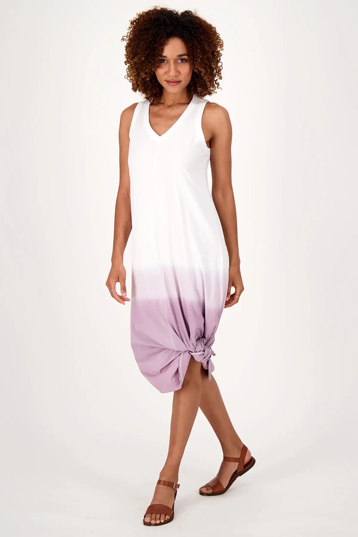 Midi Dress | Dip Dye Lilac Summer Dress