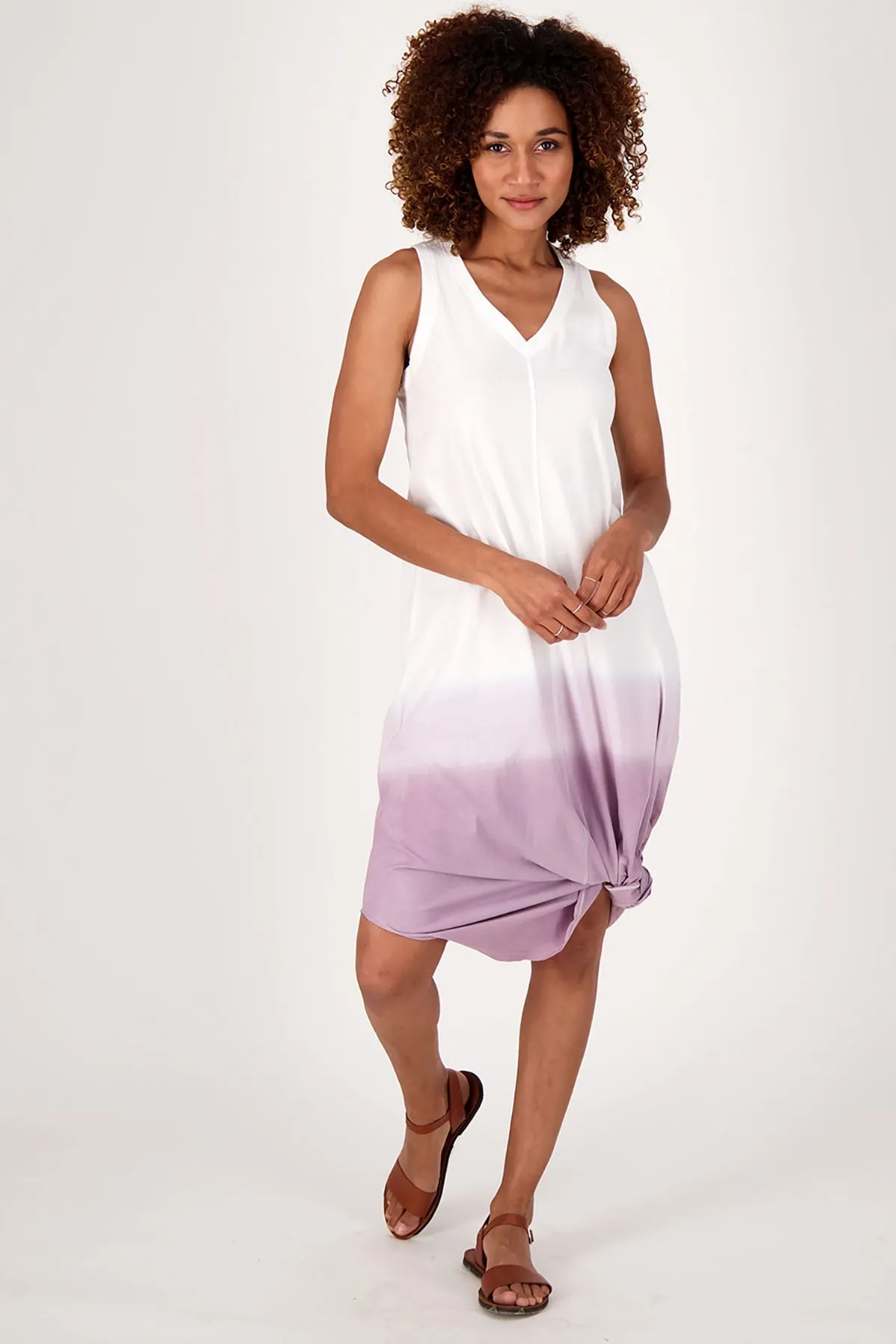 Midi Dress | Dip Dye Lilac Summer Dress