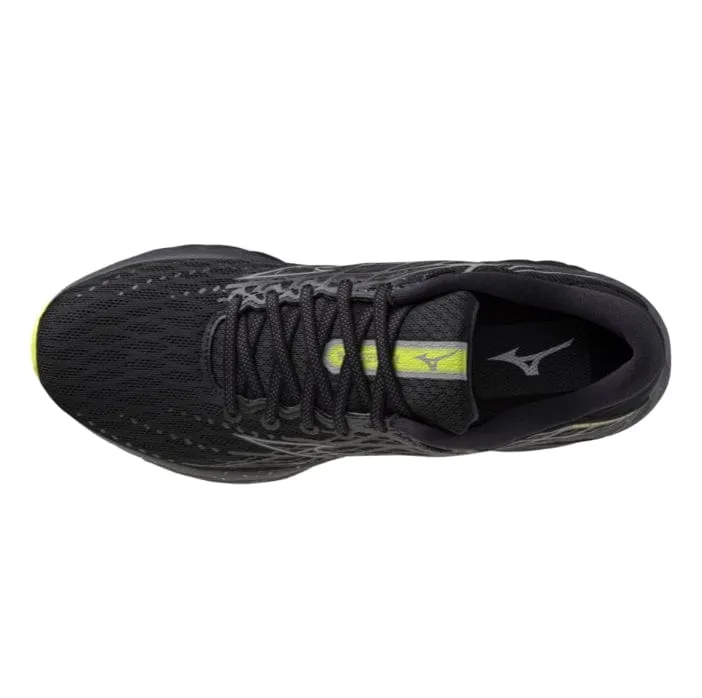 Mizuno Wave Inspire 20 Men's Running Shoes in Black/Silver/Sunny Lime AW24